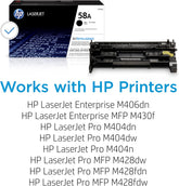 HP 58A Black Toner Cartridge | Works with HP LaserJet Enterprise M406 Series, MFP M430 Series, Pro M404 Series, M428 Series | CF258A